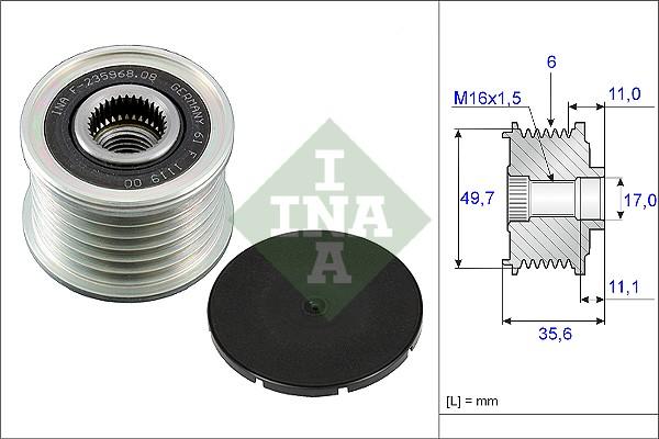 INA 535 0086 10 - Puleggia cinghia, Alternatore www.autoricambit.com