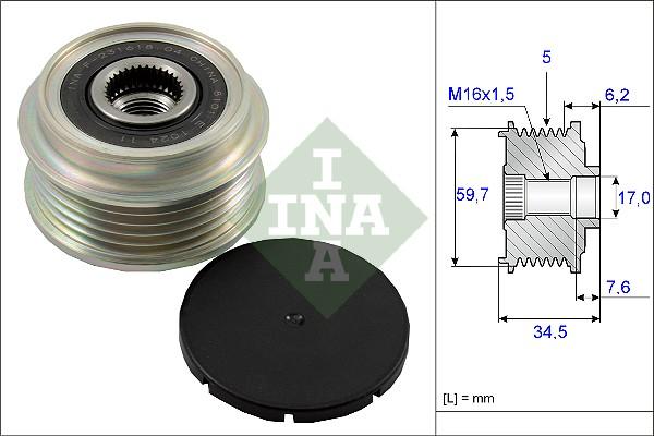 INA 535 0034 10 - Puleggia cinghia, Alternatore www.autoricambit.com