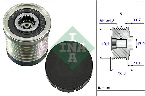 INA 535 0030 10 - Puleggia cinghia, Alternatore www.autoricambit.com