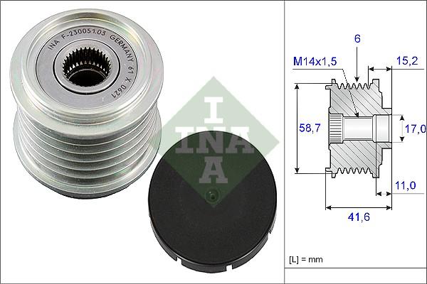 INA 535 0031 10 - Puleggia cinghia, Alternatore www.autoricambit.com