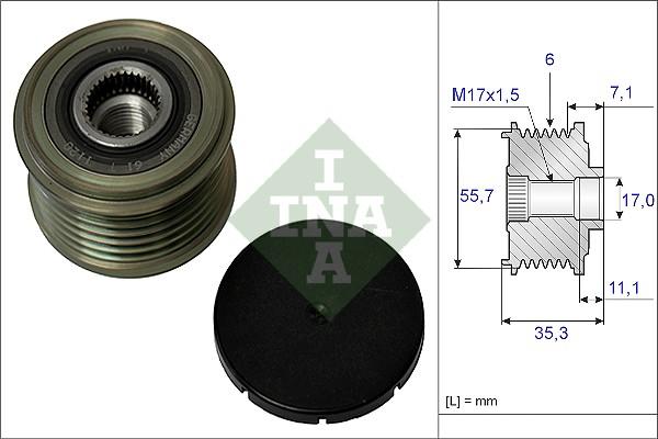 INA 535 0037 10 - Puleggia cinghia, Alternatore www.autoricambit.com