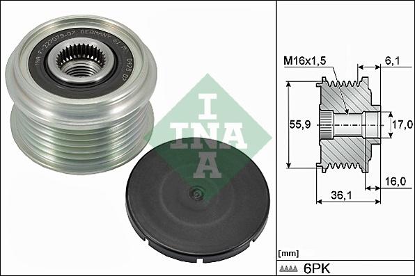 INA 535 0026 10 - Puleggia cinghia, Alternatore www.autoricambit.com