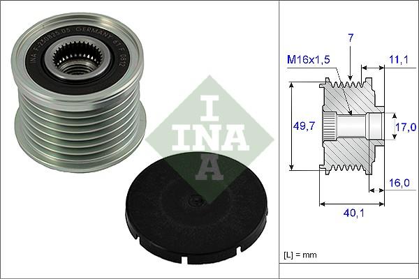 INA 535 0021 10 - Puleggia cinghia, Alternatore www.autoricambit.com