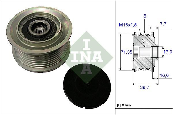 INA 535 0078 10 - Puleggia cinghia, Alternatore www.autoricambit.com