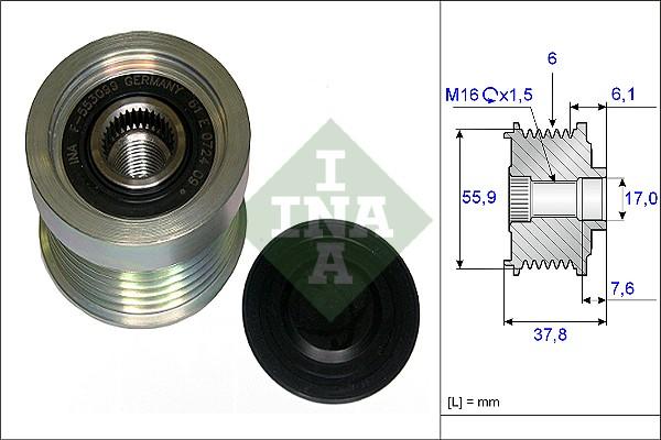 INA 535 0072 10 - Puleggia cinghia, Alternatore www.autoricambit.com