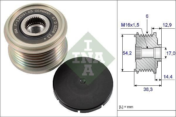 INA 535 0194 10 - Puleggia cinghia, Alternatore www.autoricambit.com