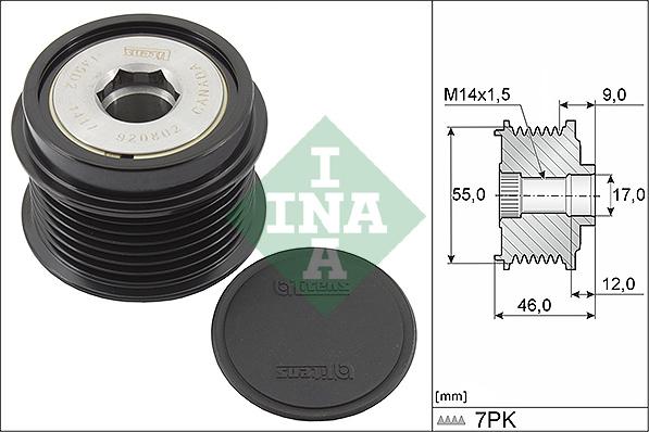 INA 535 0198 10 - Puleggia cinghia, Alternatore www.autoricambit.com