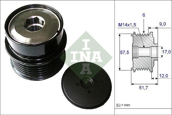 INA 535 0197 10 - Puleggia cinghia, Alternatore www.autoricambit.com