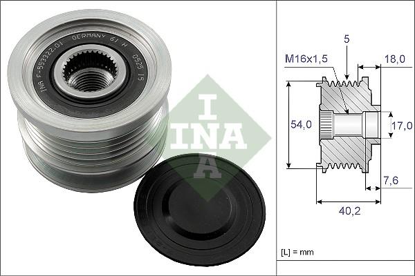 INA 535 0143 10 - Puleggia cinghia, Alternatore www.autoricambit.com