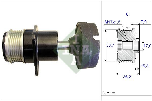 INA 535 0157 10 - Puleggia cinghia, Alternatore www.autoricambit.com