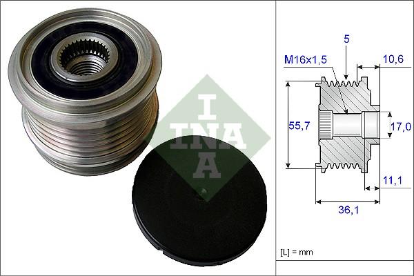 INA 535 0161 10 - Puleggia cinghia, Alternatore www.autoricambit.com