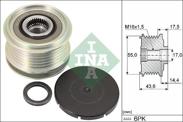 INA 535 0105 10 - Puleggia cinghia, Alternatore www.autoricambit.com