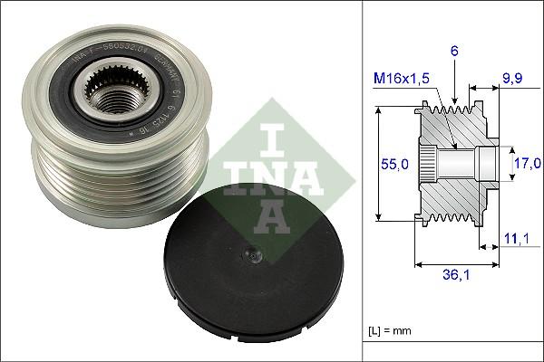 INA 535 0103 10 - Puleggia cinghia, Alternatore www.autoricambit.com