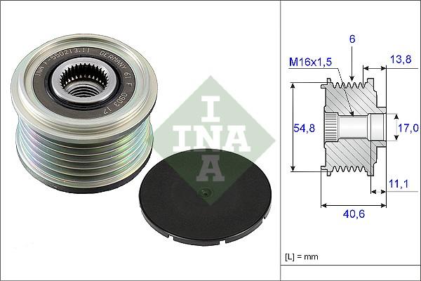 INA 535 0102 10 - Puleggia cinghia, Alternatore www.autoricambit.com