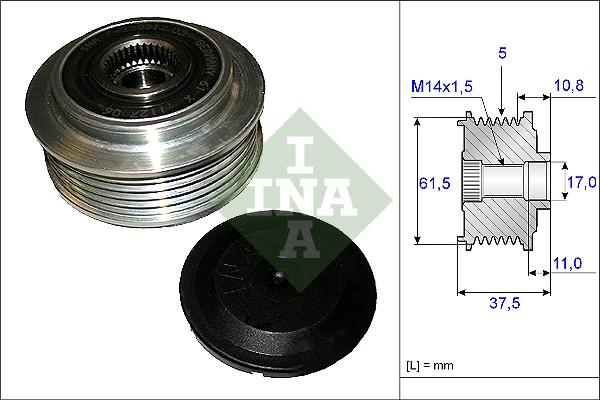 INA 535 0107 10 - Puleggia cinghia, Alternatore www.autoricambit.com