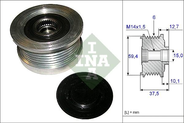 INA 535 0110 10 - Puleggia cinghia, Alternatore www.autoricambit.com