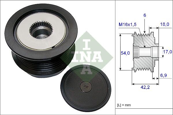 INA 535 0188 10 - Puleggia cinghia, Alternatore www.autoricambit.com