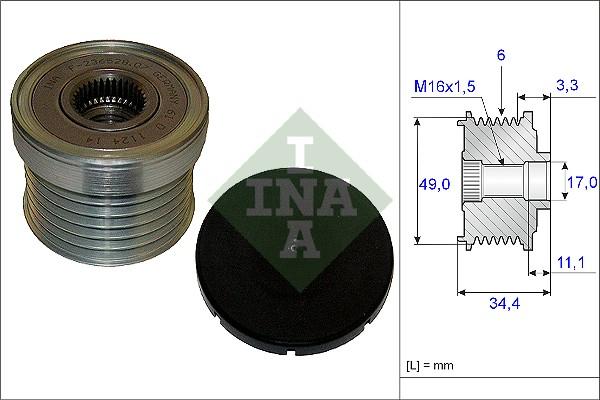 INA 535 0183 10 - Puleggia cinghia, Alternatore www.autoricambit.com