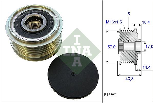 INA 535 0187 10 - Puleggia cinghia, Alternatore www.autoricambit.com