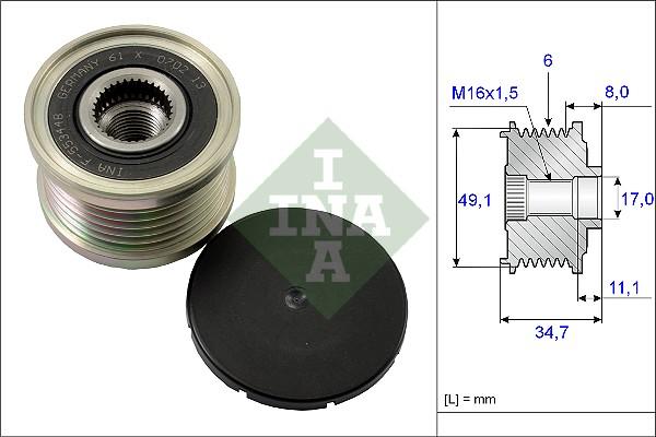 INA 535 0139 10 - Puleggia cinghia, Alternatore www.autoricambit.com