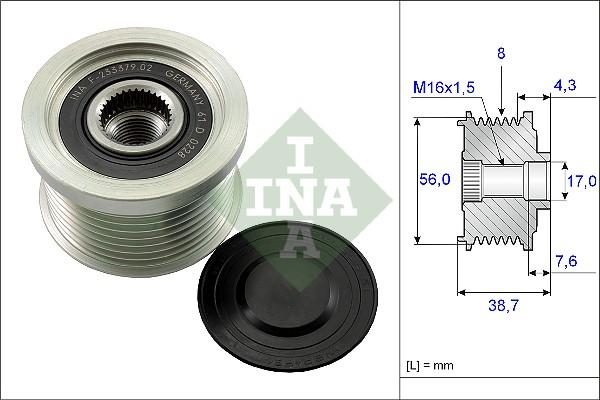 INA 535 0131 10 - Puleggia cinghia, Alternatore www.autoricambit.com