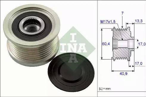 INA 535 0138 10 - Puleggia cinghia, Alternatore www.autoricambit.com