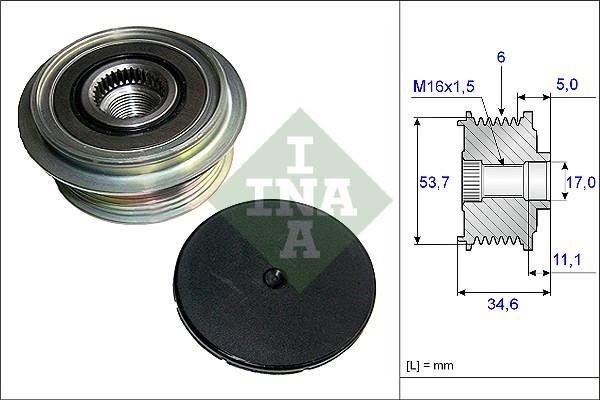 INA 535 0125 10 - Puleggia cinghia, Alternatore www.autoricambit.com