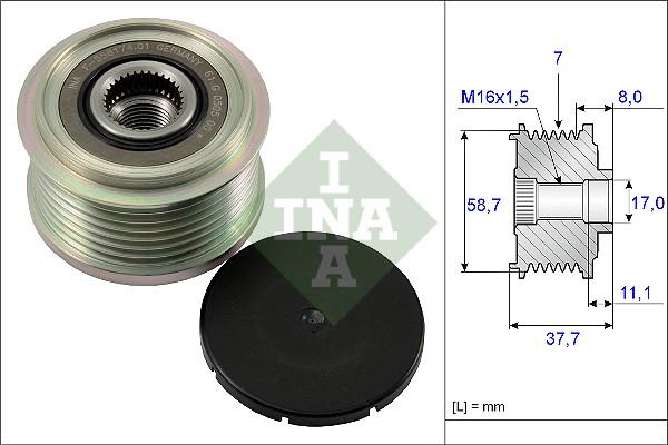 INA 535 0128 10 - Puleggia cinghia, Alternatore www.autoricambit.com