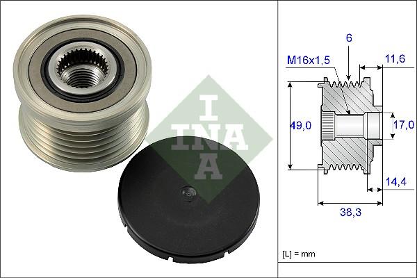 INA 535 0127 10 - Puleggia cinghia, Alternatore www.autoricambit.com