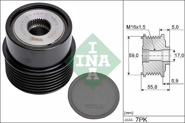 INA 535 0354 10 - Puleggia cinghia, Alternatore www.autoricambit.com