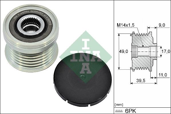 INA 535 0361 10 - Puleggia cinghia, Alternatore www.autoricambit.com