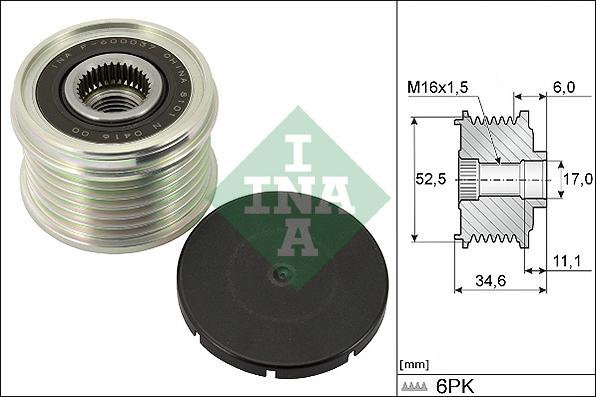 INA 535 0315 10 - Puleggia cinghia, Alternatore www.autoricambit.com