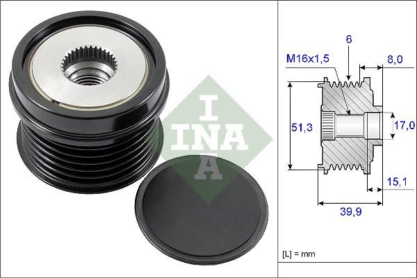 INA 535 0252 10 - Puleggia cinghia, Alternatore www.autoricambit.com