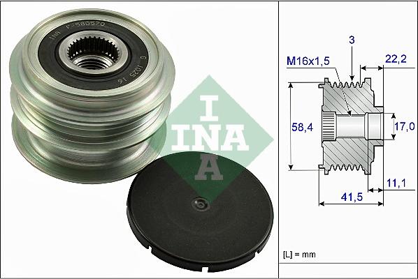 INA 535 0269 10 - Puleggia cinghia, Alternatore www.autoricambit.com