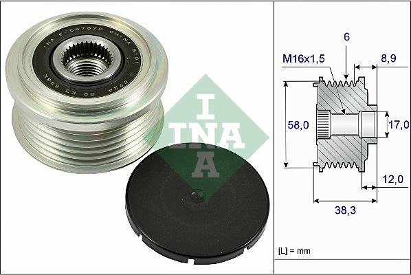 INA 535 0266 10 - Puleggia cinghia, Alternatore www.autoricambit.com