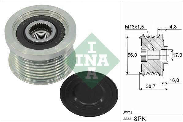 INA 535 0261 10 - Puleggia cinghia, Alternatore www.autoricambit.com