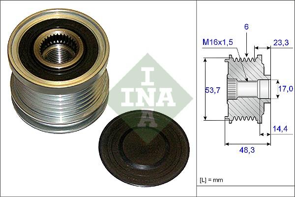 INA 535 0204 10 - Puleggia cinghia, Alternatore www.autoricambit.com