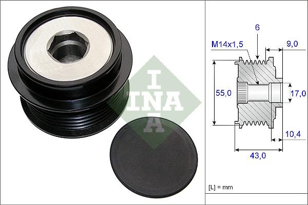 INA 535 0208 10 - Puleggia cinghia, Alternatore www.autoricambit.com