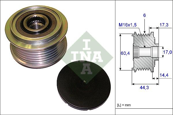 INA 535 0207 10 - Puleggia cinghia, Alternatore www.autoricambit.com