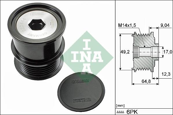 INA 535 0284 10 - Puleggia cinghia, Alternatore www.autoricambit.com