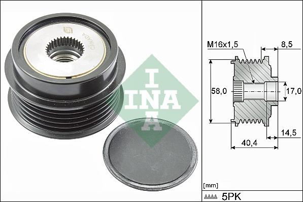 INA 535 0280 10 - Puleggia cinghia, Alternatore www.autoricambit.com