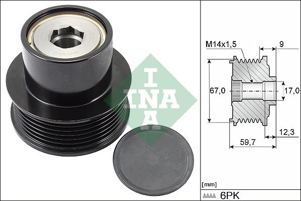 INA 535 0288 10 - Puleggia cinghia, Alternatore www.autoricambit.com