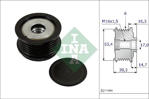 INA 535 0236 10 - Puleggia cinghia, Alternatore www.autoricambit.com