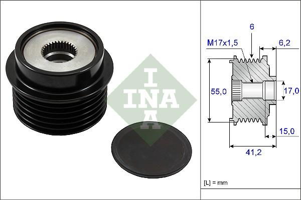 INA 535 0231 10 - Puleggia cinghia, Alternatore www.autoricambit.com