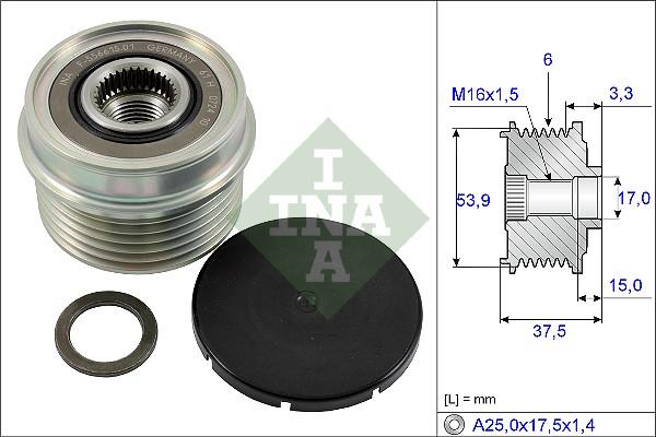 INA 535 0223 10 - Puleggia cinghia, Alternatore www.autoricambit.com