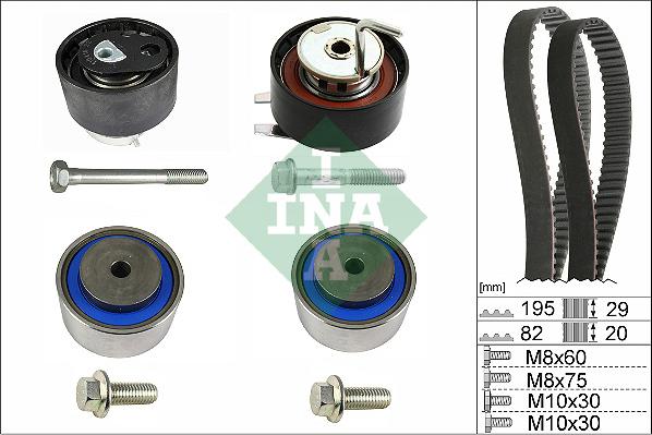 INA 530 0734 10 - Kit cinghie dentate www.autoricambit.com