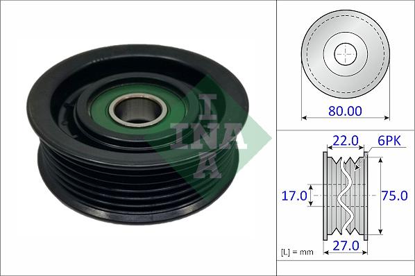 INA 532 0971 10 - Galoppino/Guidacinghia, Cinghia Poly-V www.autoricambit.com