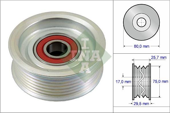 INA 532 0587 10 - Galoppino/Guidacinghia, Cinghia Poly-V www.autoricambit.com