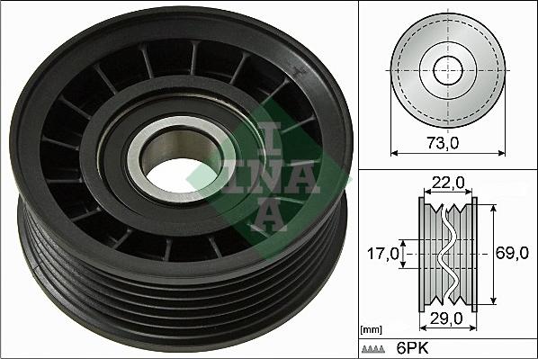 INA 532 0649 10 - Galoppino/Guidacinghia, Cinghia Poly-V www.autoricambit.com