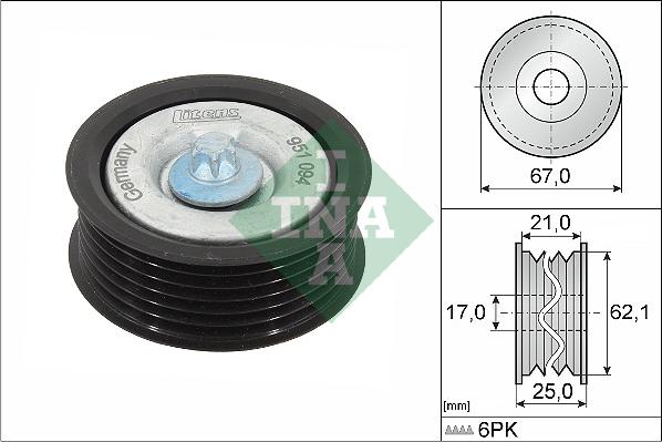 INA 532 0629 10 - Galoppino/Guidacinghia, Cinghia Poly-V www.autoricambit.com